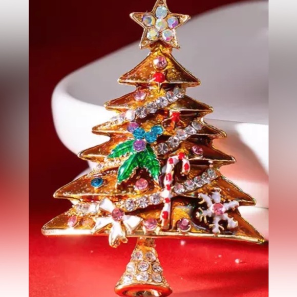 NWT Betsy Johnson Beautiful Christmas Tree Brooch - Picture 2 of 5